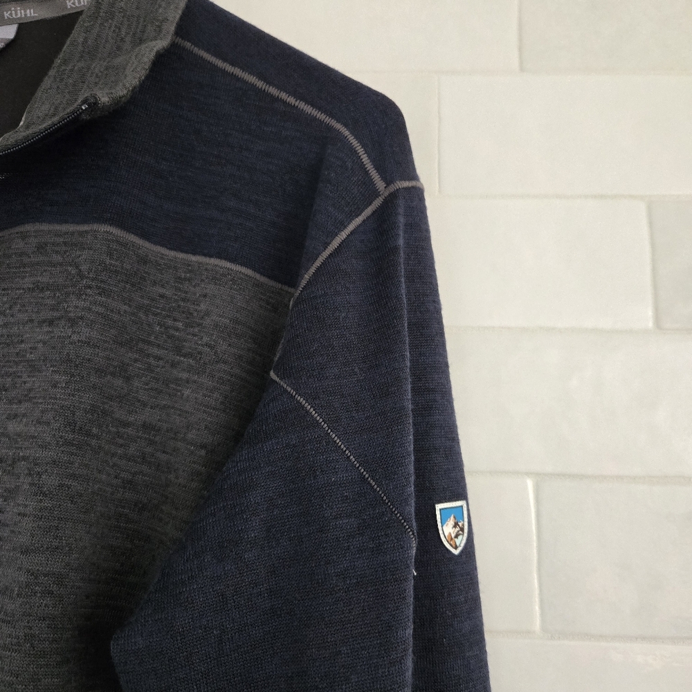NWT Kuhl Ryzer 1/4 Zip Men's Pullover Size Medium Midnight Blue Navy Gray NEW - Picture 6 of 11